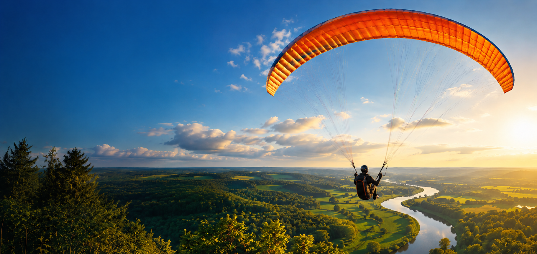 Paragliding boven het Vechtdal